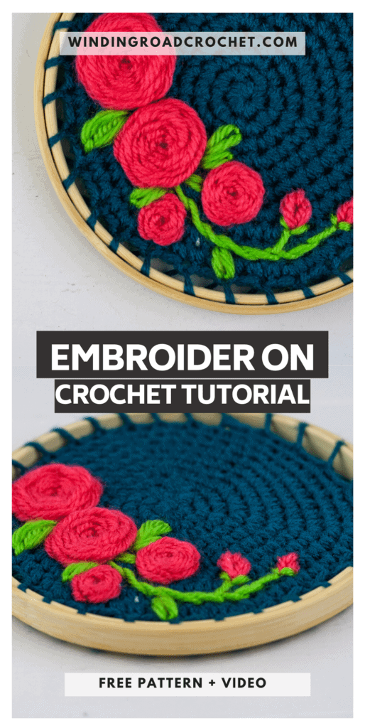 Learn how to make embroidery crochet rose wall hanging. You will be using your crochet skills and follow the video tutorial to learn to embroider.