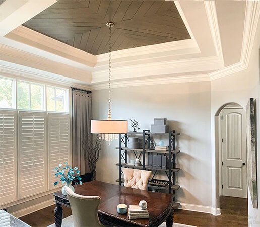 home office with view of ceiling