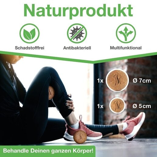 Massageball_Set_Produktbild_2 Der Massageball von BACKLAxx ist eine schadstofffreies, antibakterielles und mulifunktionales Naturprodukt.