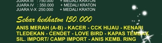 Kelas - harga tiket dan hadiah Lomba Burung Piala Raja6
