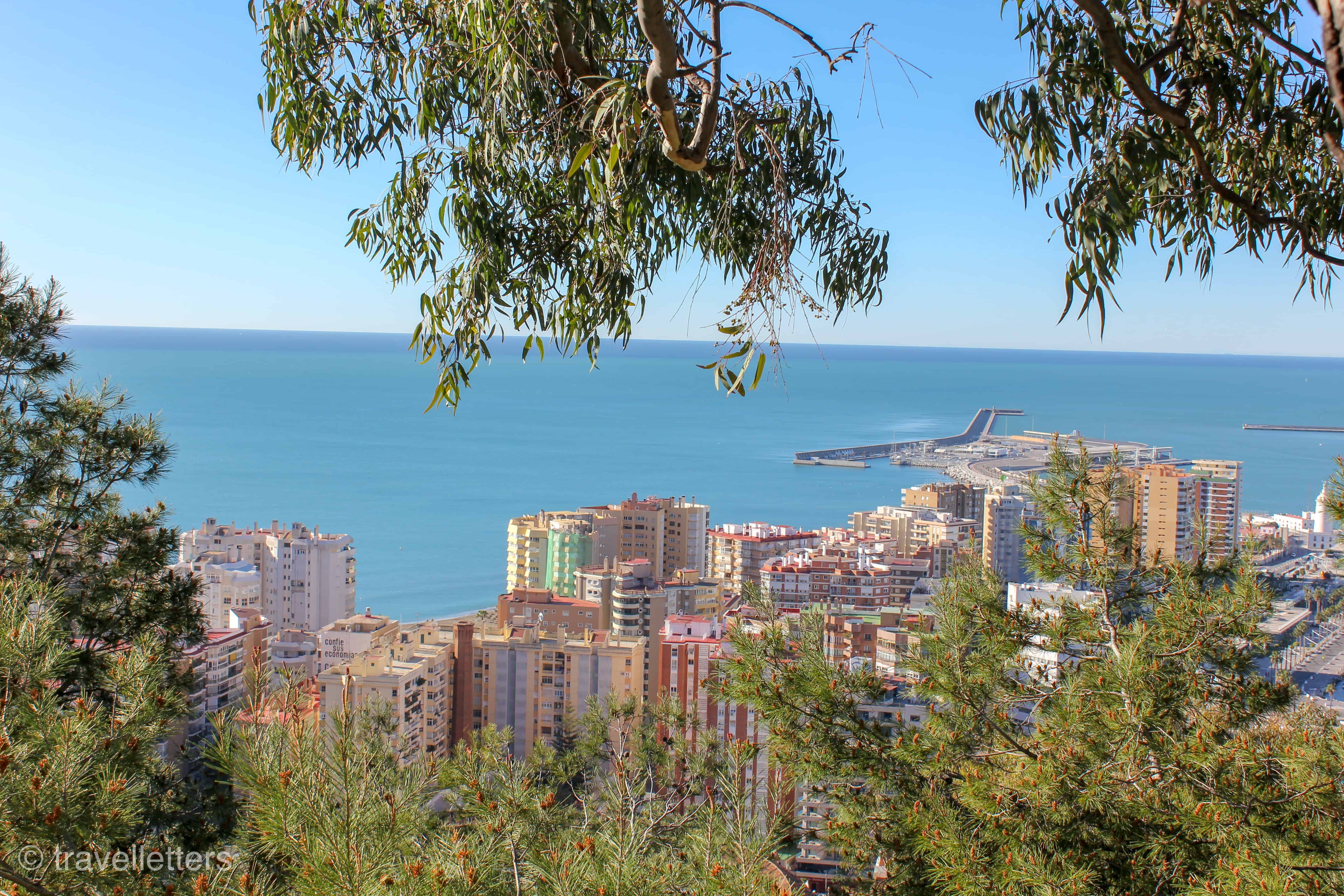 Malaga views from Gibralfaro things to do in malaga, malaga facts, where to stay in malaga, free things to do in malaga, malaga airport transfer