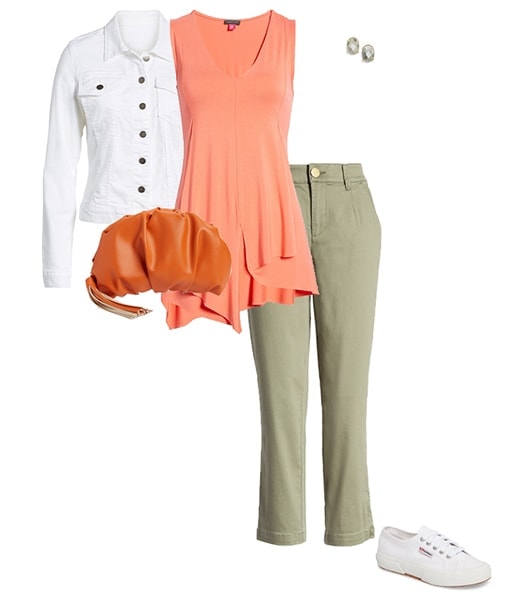 green and orange outfit