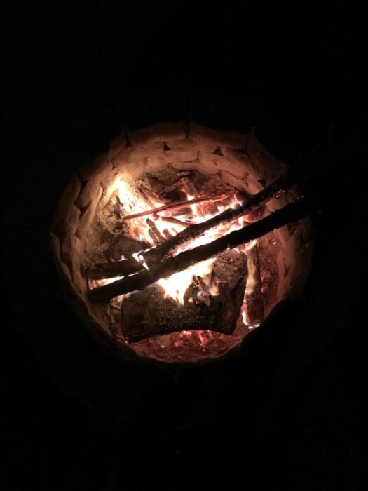 overhead view of fire pit