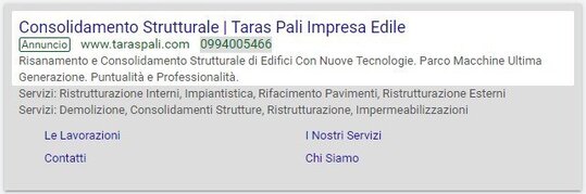 impresa edile annuncio google