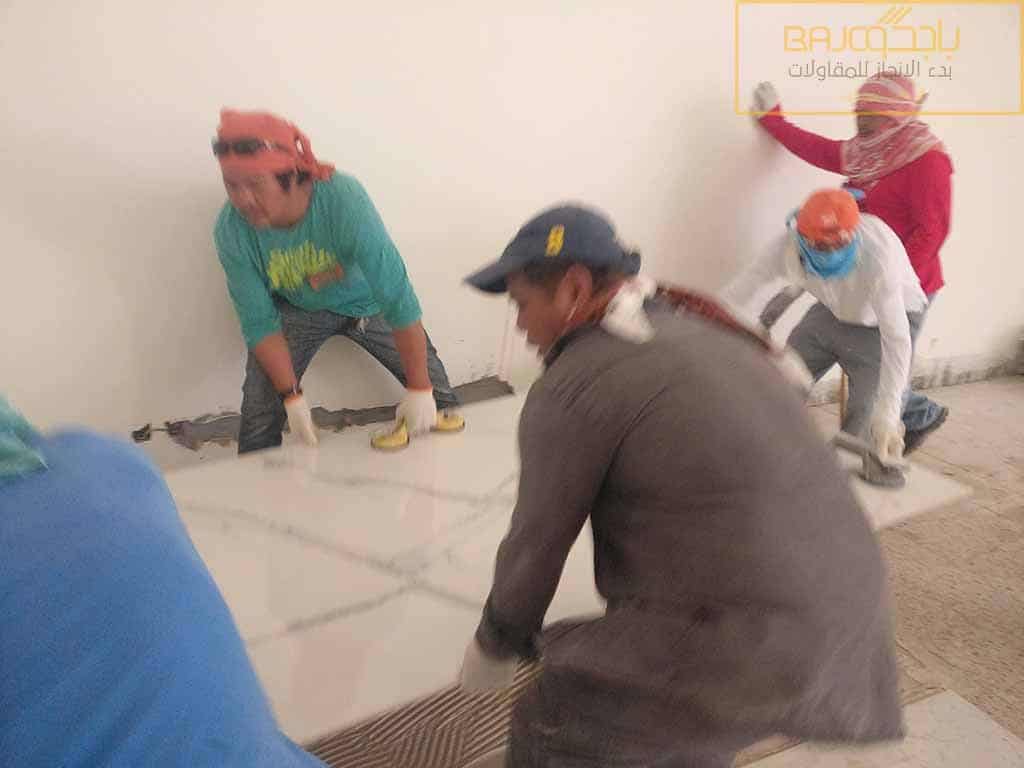 تركيب بورسلان ايطالي مقاس 240 * 120 سم في قصر خاص حي الصحافة
