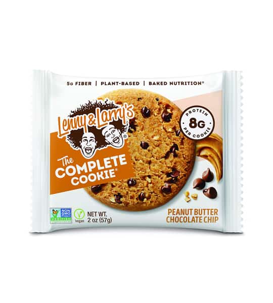 Lenny-&-Larry-Complete-Cookie-Peanut-Butter-12-Cookies A single pouch of Lenny&Larry's The Complete Cookie Peanut Butter Chocolate Chip flavour contains 8g protein
