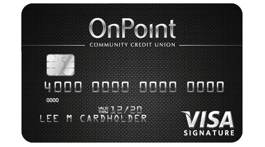 Example image of OnPoint Signature Visa credit card