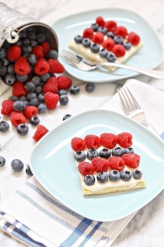 Red White and Blue Berry Dessert Bites