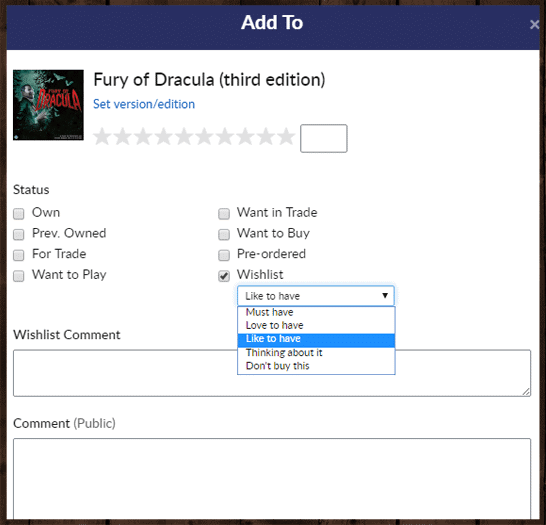 fury of dracula collection wishlist