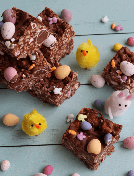 Mini Egg Rice Crispy Squares by Curlys Cookin in the 25 Recipes Using Mini Eggs