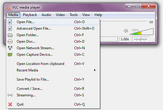 VOB afspelen met VLC.
