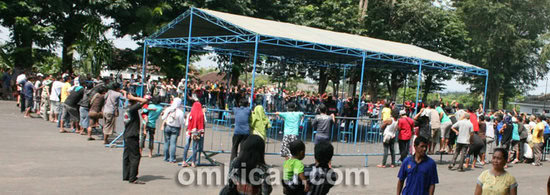 Suasana lomba Pangeran Samber Nyowo di halaman GOR Giri Mandala, Wonogiri, Minggu (12/5).