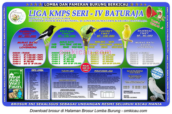Brosur Liga KMPS Seri IV, Baturaja, 10 Agustus 2014
