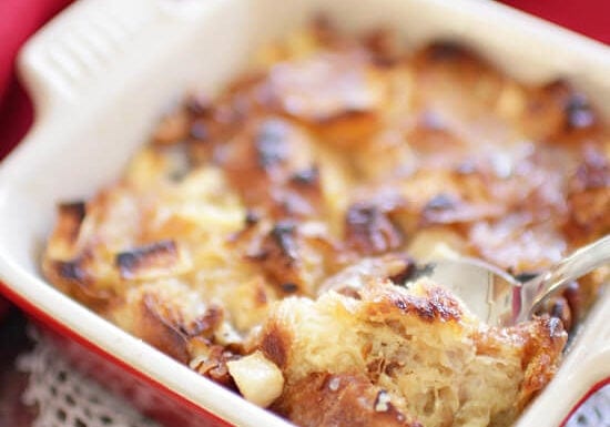 Croissant Breakfast Bread Pudding For One | One Dish Kitchen