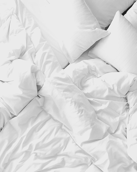 importance of sleep crisp white cotton bedding.