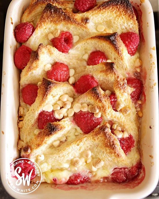Raspberry Bread And Butter Pudding With White Chocolate Recipe Raspberry Bread And Butter Pudding With White Chocolate Recipe