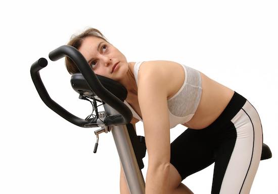 Tired lady exercise for weight loss