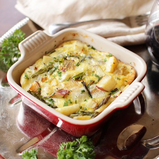 Crustless Quiche in a baking dish | One Dish Kitchen | Holiday Gift Guide