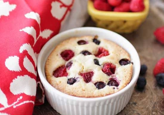 Berry Topped Coffee Cake For One | One Dish Kitchen