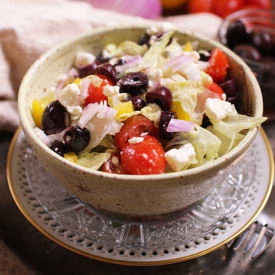 Greek Salad Recipe Single Serving One Dish Kitchen