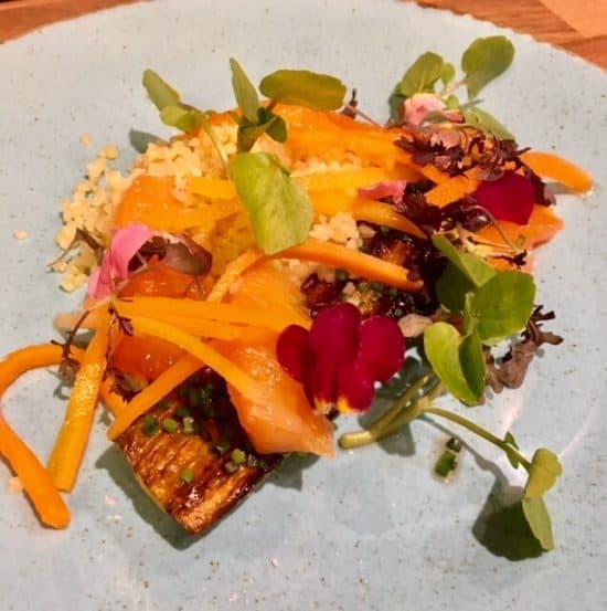 Charred Heritage Carrot with Blood Orange, Bulgar Wheat and Pickled Carrot (Vegan) Charred Heritage Carrot with Blood Orange, Bulgar Wheat and Pickled Carrot (Vegan)
