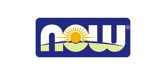 now vitamins logo blue square with rounded corners bold font white and green with yellow sun in the middle of the O