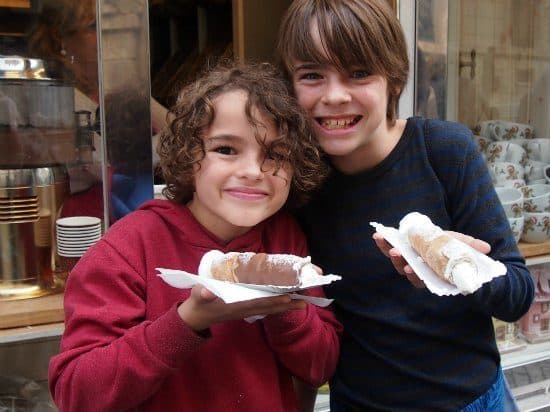 Prague for kids. chocolate coated cream filled ginger bread in Prague, Czech Republic