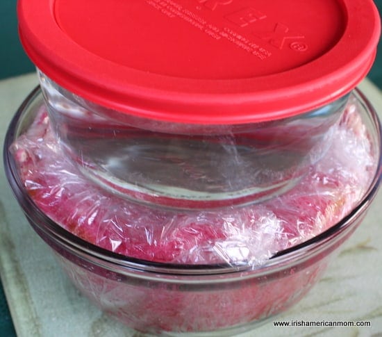 Weighing down a summer pudding