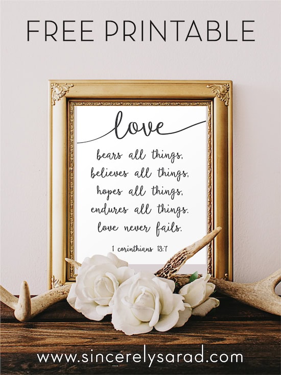 Love Never Fails Free Printable Sincerely Sara D Love Never Fails Free Printable