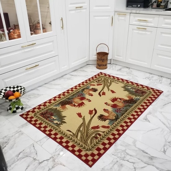 red kitchen rug red rug