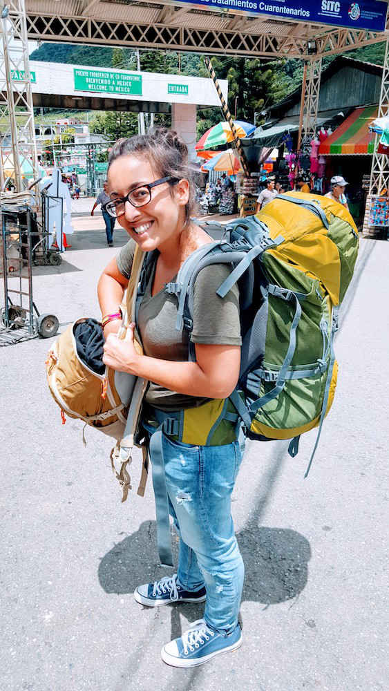 Lobke at the border crossing