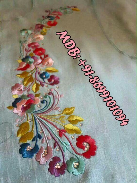 thread work punjabi suits
