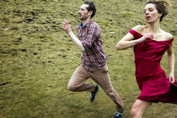 Greig Cooke and Antonia Grove in Running on Empty (photo: Matthew Andrews)