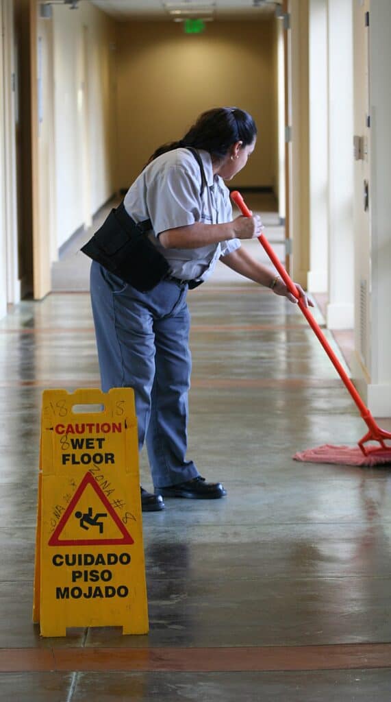day porter janitor mopping