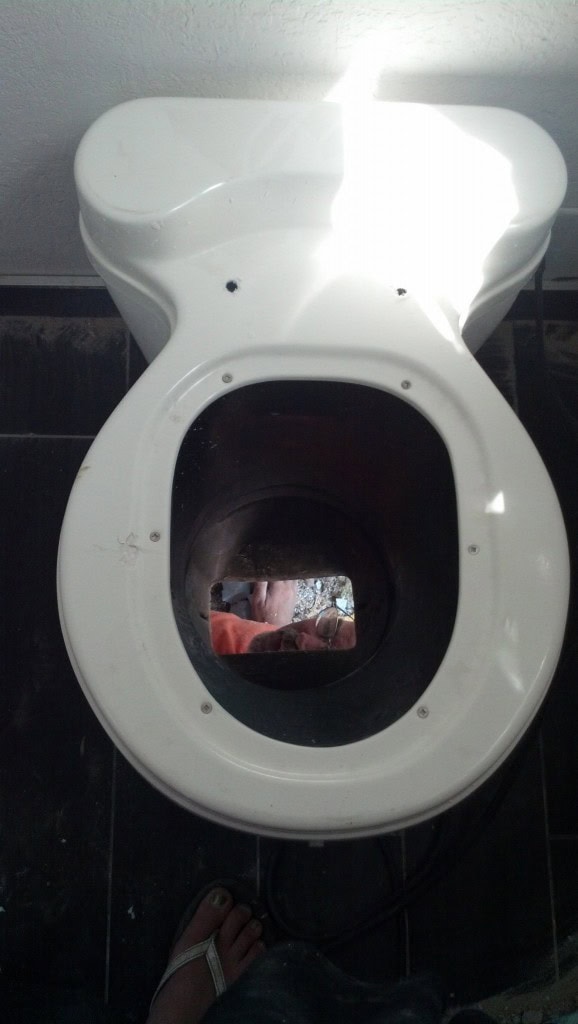 and then re-attached the toilet.