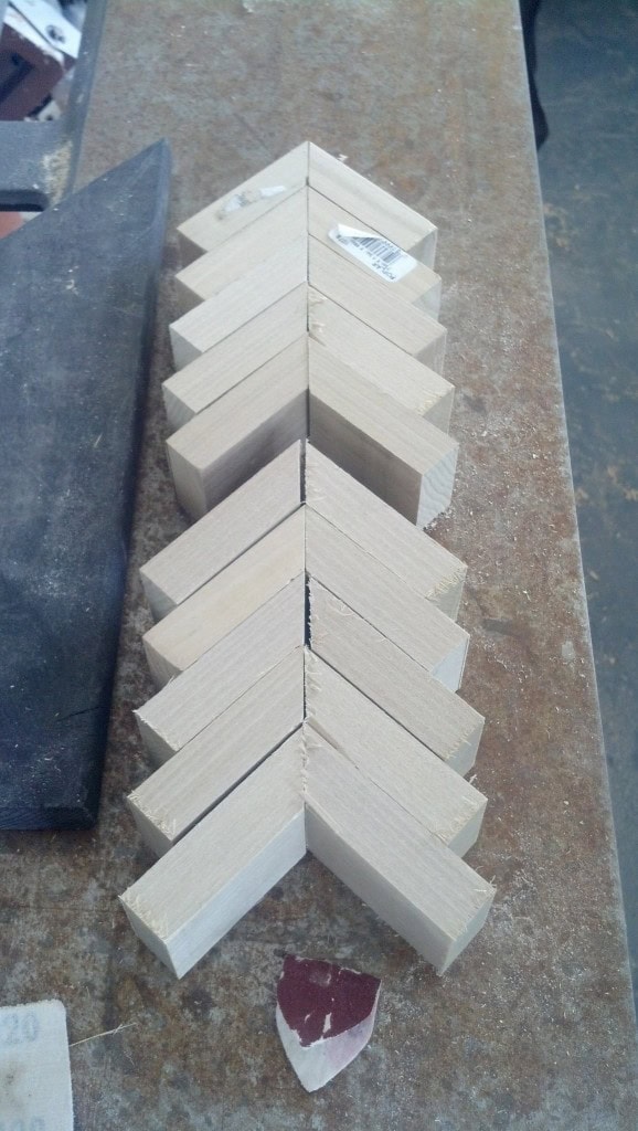 These are for the corners, I was impressed once again with how close I am on materials, I had about 4 pieces leftover that were maybe 2 inches long, that is all the scrap from everything I bought :) Even with all the miters!