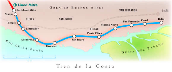 WA-tigre-Mapa_Tren_de_la_Costa map of the Tren de la Costa