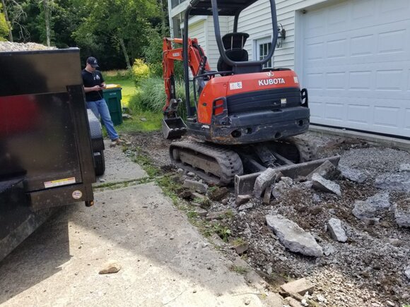 Tearing up and removing a driveway in Wilkes-Barre, PA