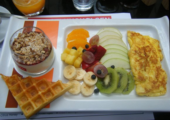 A brunch plate at Olsen, Palermo, Buenos Aires A brunch plate with waffles and fruit at Olsen Cafe in the Palermo neighborhood of Buenos Aires