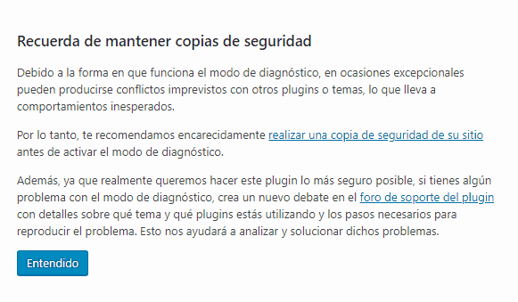 Pantalla de bienvenida de Health Check & Troubleshooting