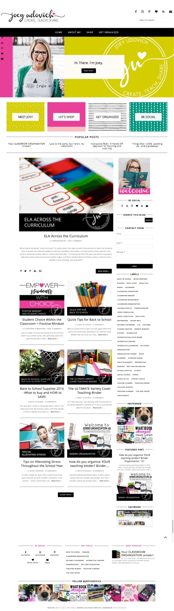 Joey Udovich's Site Makeover