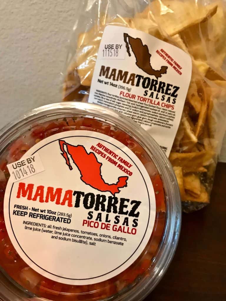 image of Mama Torrez pico de gallo and flour tortilla chips