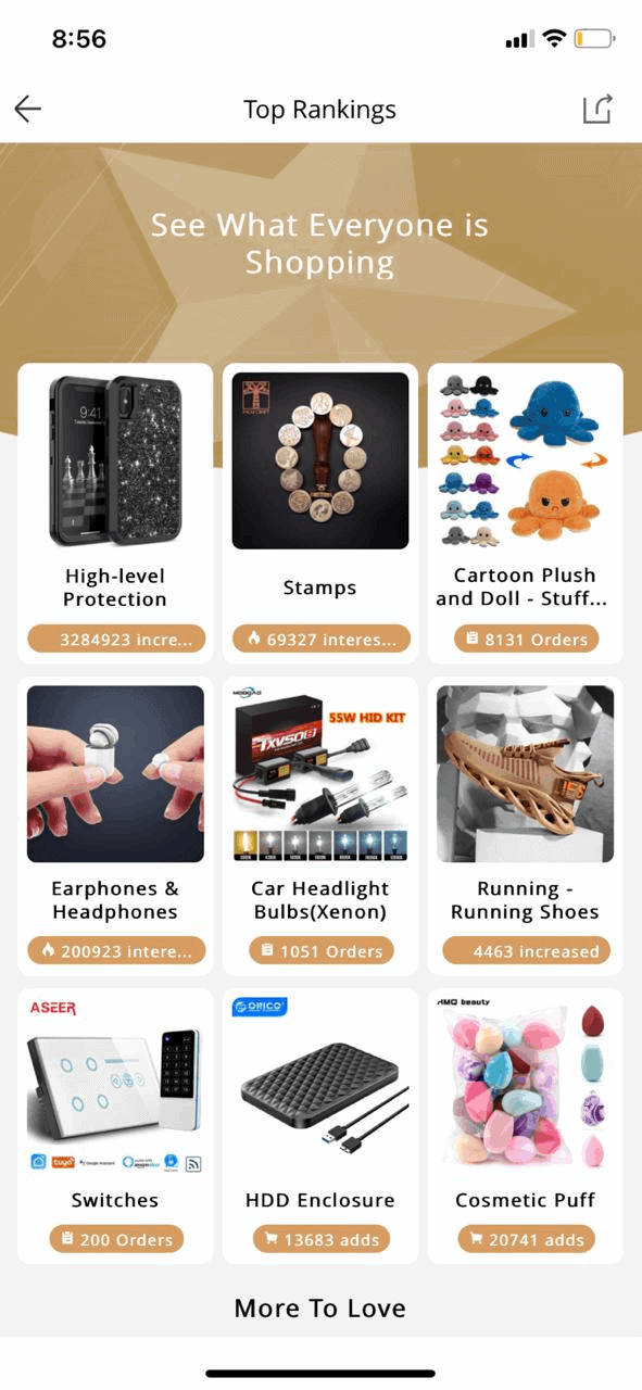 searching for best selling aliexpress products