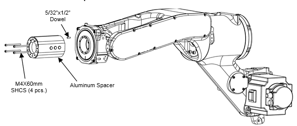 How To Install a TOUGH GUN™ ThruArm™ Robotic MIG Gun onto a Motoman® Robot, step 1