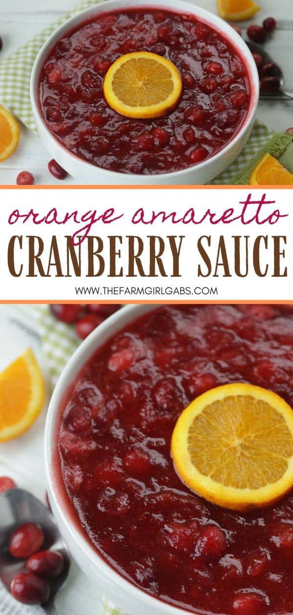 Orange Amaretto Cranberry Sauce is the perfect Thanksgiving dinner side dish. Tart cranberries, sweet orange and amaretto team up for this delicious fall recipe. This easy cranberry sauce recipe is a family favorite. It's not Thanksgiving without this delicious cranberry sauce. #cranberrysauce #orangeamarettocranberrysauce #thanksgivingsidedish