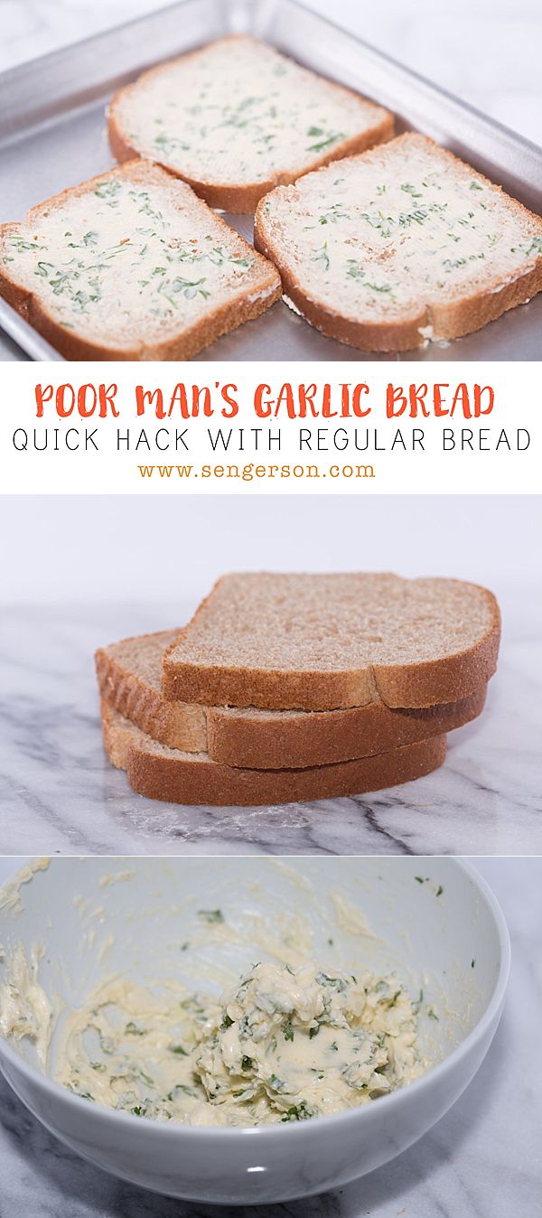 poor man's garlic bread homemade bread from sliced bread