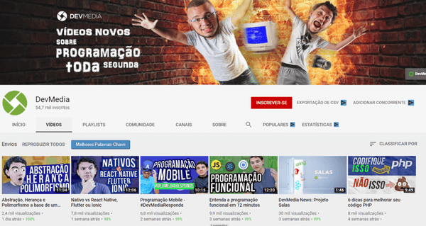 9 canais no youtube sobre programacao devmedia