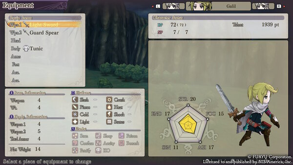 L'interface menu retravaillée dans The Alliance Alive HD Remastered