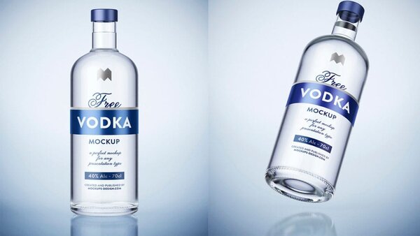 mockup garrafa vodka