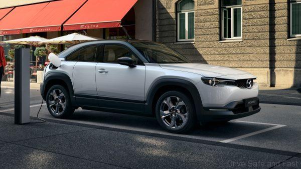 Mazda MX-30 electric SUV street charging